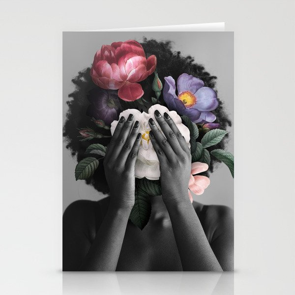 African American Women With Flowers Stationery Cards