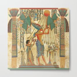egyptian man sun god ra amun Metal Print | Ethnic, Art, Culture, Unique, Digital, Old, Graphicdesign, Vintage, Antique, Traditional 