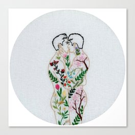 Embroidery art "Spring" printed / Gay art Canvas Print