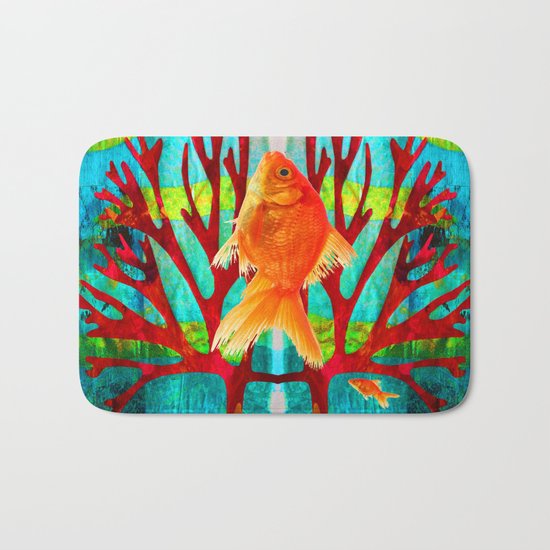 Golden Fish Bath Mat