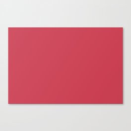 Dark Pink - Pastel Brick Red Solid Color Popular Hues Patternless Shades of Maroon - Hex #cb4154 Canvas Print