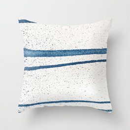 Parallel Universe [horizontal]: a pretty, minimal, abstract piece in lines of vibrant blue and white Throw Pillow