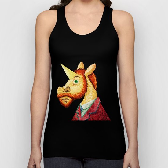 Pointillism Unicorn Unisex Tank Top