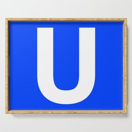 Letter U (White & Blue) Serving Tray