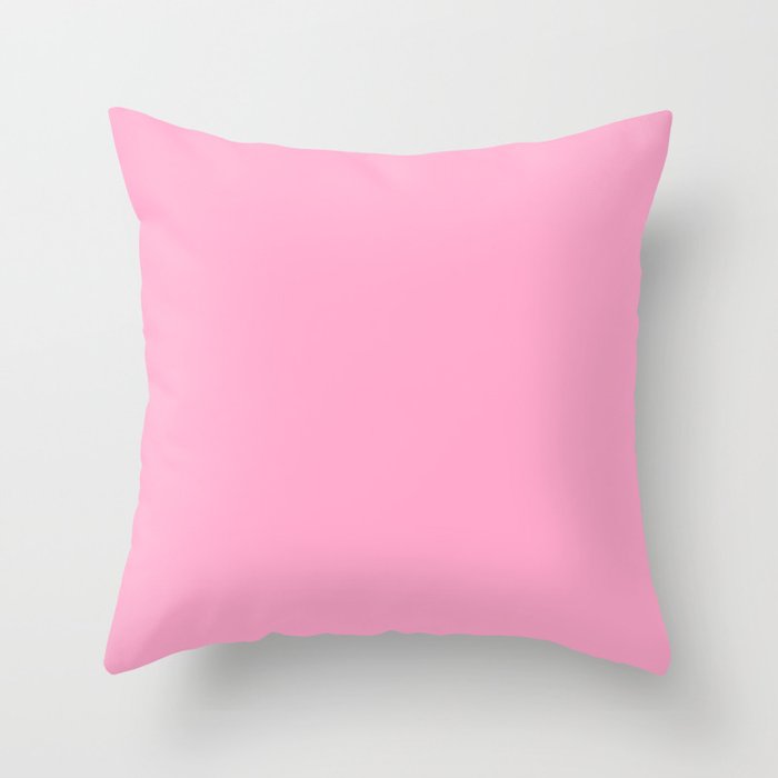 From The Crayon Box – Carnation Pink - Pastel Pink Solid Color Throw Pillow
