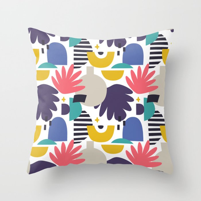 Abstract pattern with modern arts Throw Pillow
