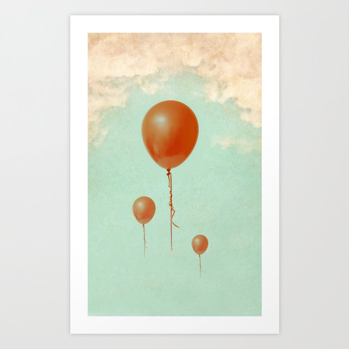 Balloons in flight Art Print