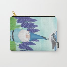 gnome with cerulean warbler and grape hyacinths Carry-All Pouch