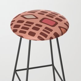 Retro Diamonds Rectangles Salmons Pink Bar Stool