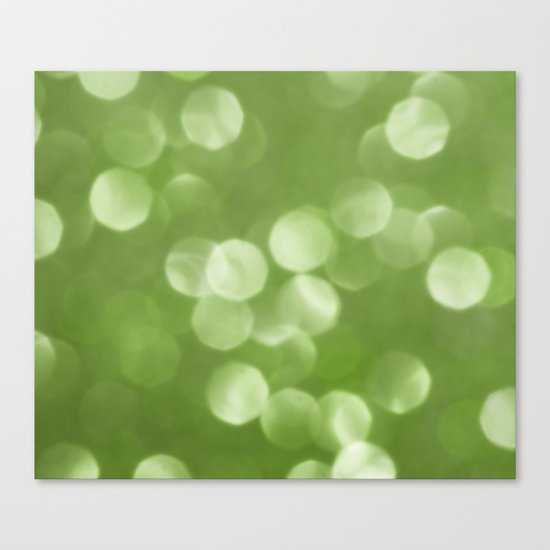 Sparkly Greenery Pantone bokeh Canvas Print