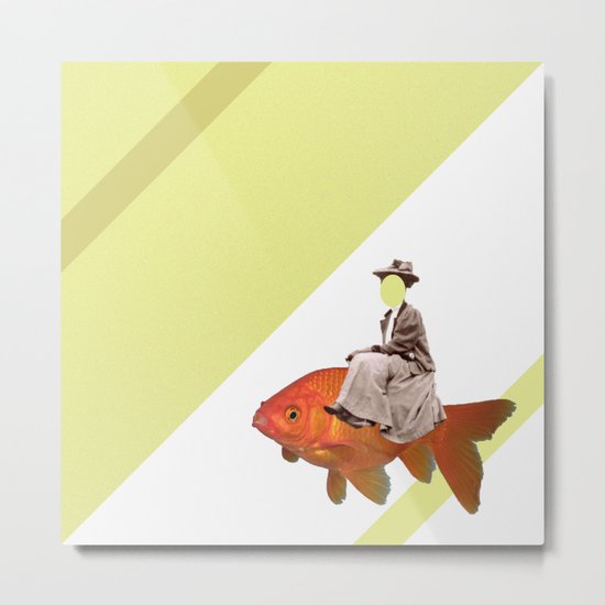 Sidesaddle on a goldfish Metal Print