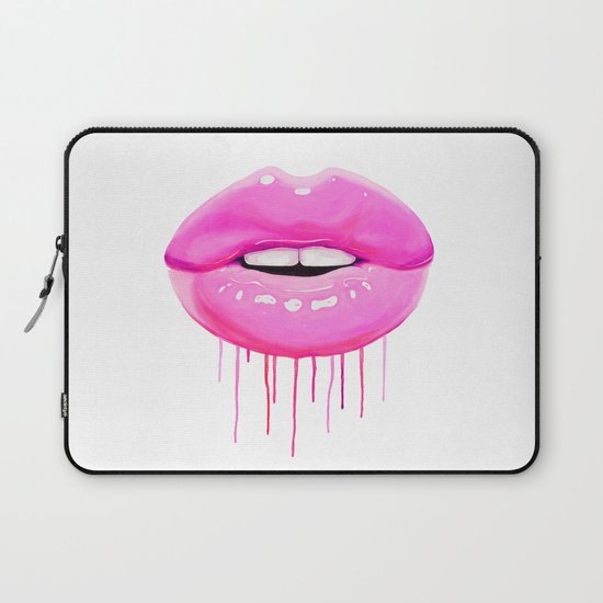 Laptop Sleeve Fashion Pink Lips I by Vitor7costa on Laptop Sleeve 13