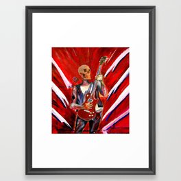 Fantasy art heavy metal skull guitarist Framed Art Print