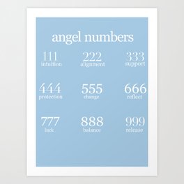 Angel numbers Art Print