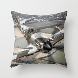 Vickers Armstrong Spitfire FR XIV Throw Pillow