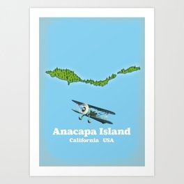 Anacapa Island California Map Art Print