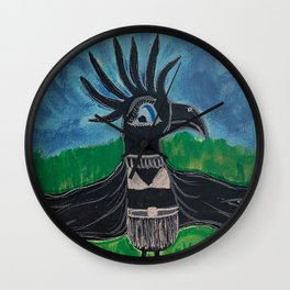 Show Girl Crow Painting, Original one of a kind Wall Clock