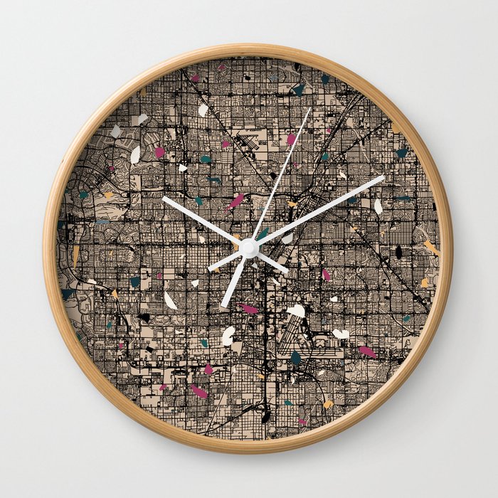 Les Vegas Collage in Terrazzo Style Wall Clock