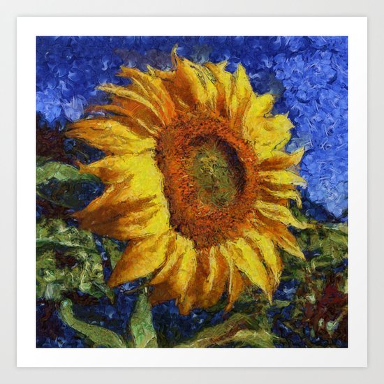 Sunflower In Van Gogh Style Art Print