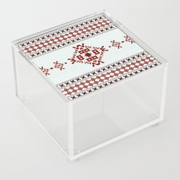 Red White Linen Tribal Acrylic Box