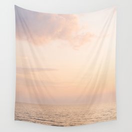 Pink Ocean Sunset Travel Photography Photo | Dutch Coast Pastel Colors Sky Art Print | Europe Wanderlust Wall Tapestry