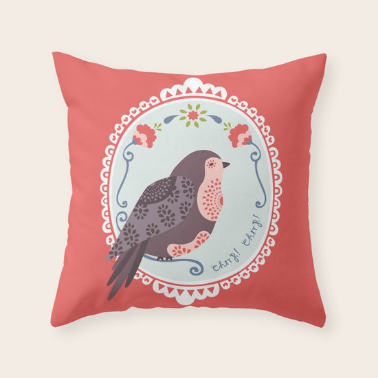 Signorina Pettirosso Throw Pillow