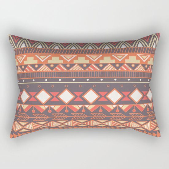 Aztec tribal pattern in stripes, vector illustration Rectangular Pillow