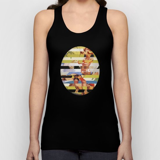 Glitch Pin-Up Redux: Farrah Unisex Tank Top