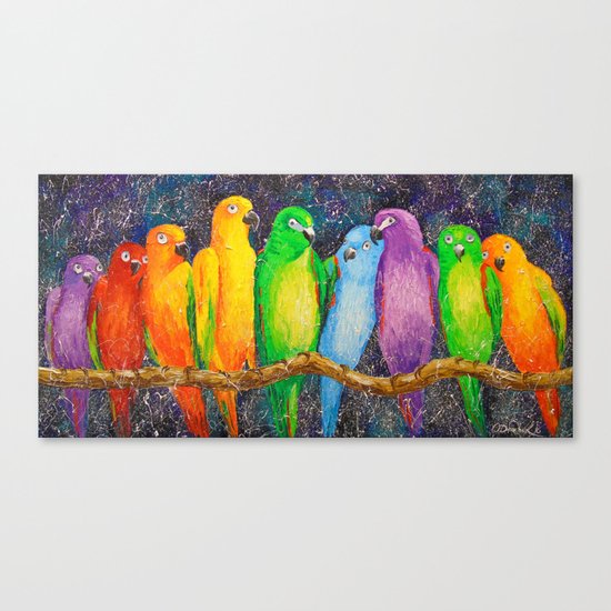 Parrots friends Canvas Print