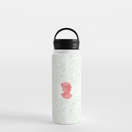 Ancient Greek Bust Pattern Floral in Watermelon Classic Design Water Bottle