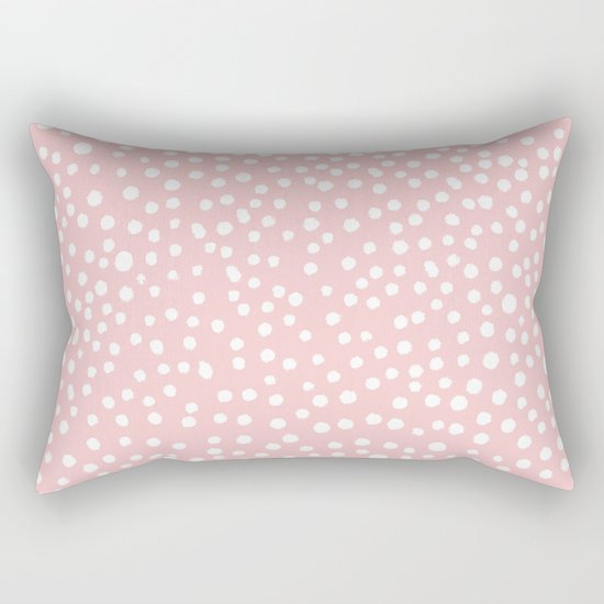 Rosequartz -marble pantone color art print decor minimal pastel pink girly hipster dots dot Rectangular Pillow