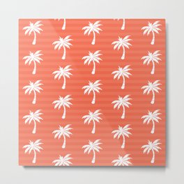 Palm tree pattern with stripes Metal Print
