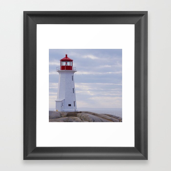 Canada Photography - Lighthouse On A Stone Hill Framed Art Print