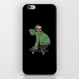 Sloth Skateboarding iPhone Skin