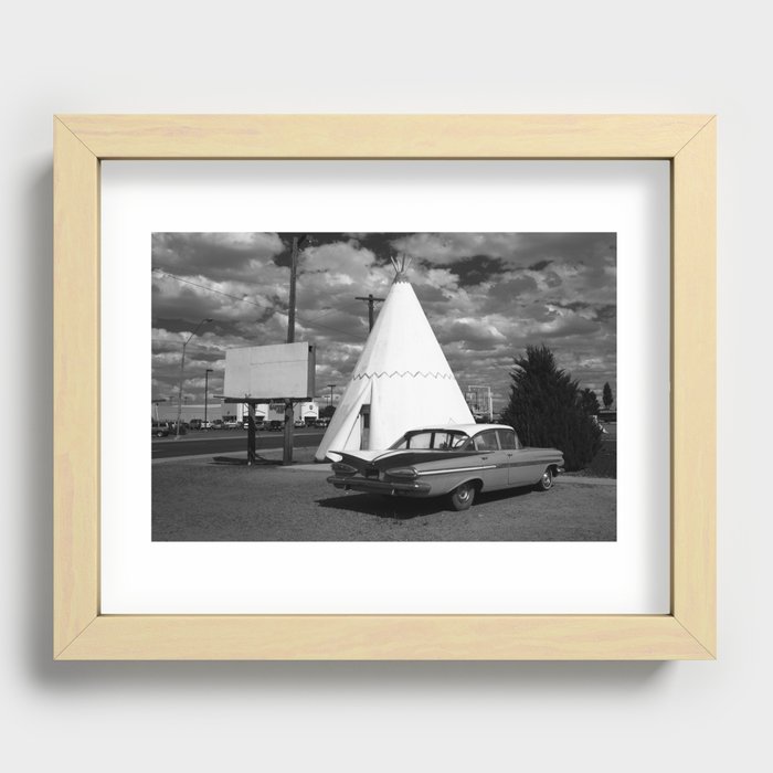 Route 66 - Wigwam Motel 2008 #3 BW Recessed Framed Print