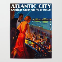 Atlantic City New Jersey Travel Poster