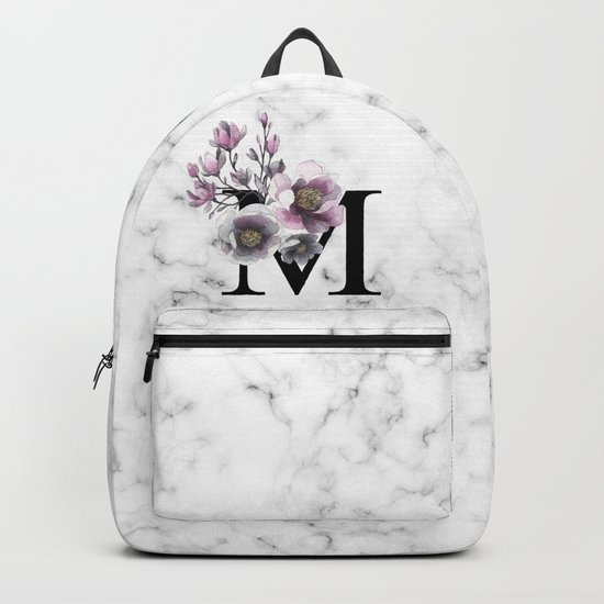 M is for Magnolia Floral Monogram Tote Bag