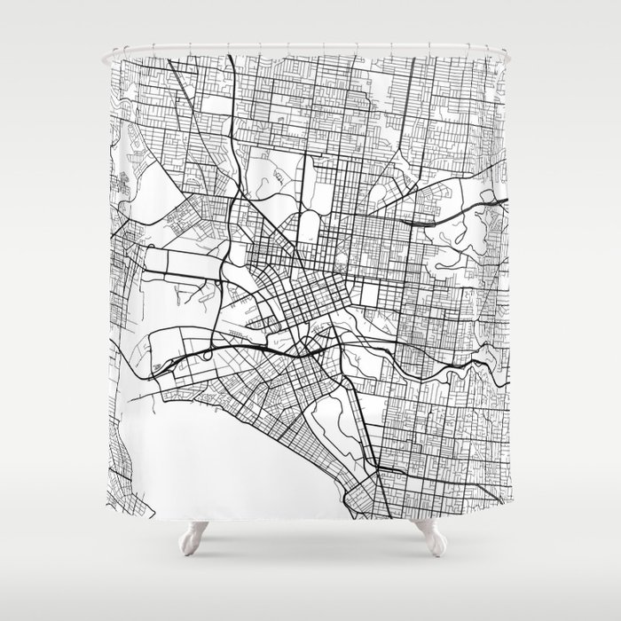 Melbourne Map Australia Black And, H M Shower Curtain Australian