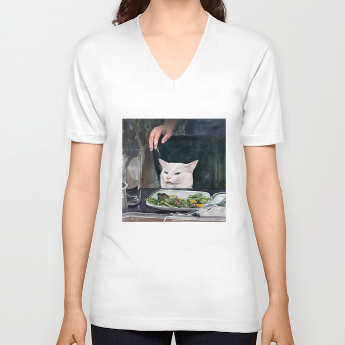 Woman yelling hotsell at cat shirt