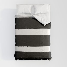 Black & White Paint Stripes by Friztin Comforter