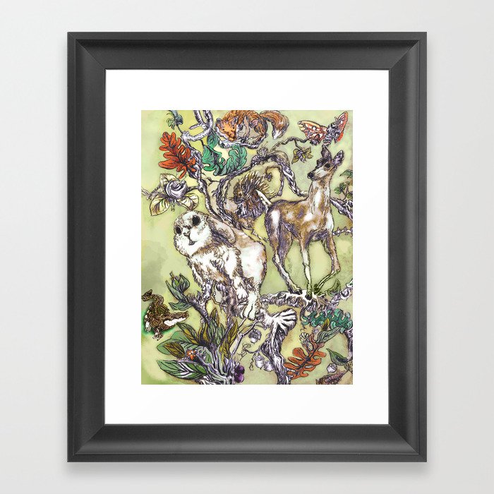 Fauna Inlay Pattern #1 Framed Art Print