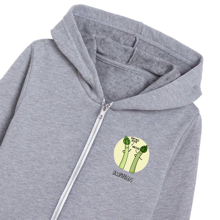 Sassparagus Cute Asparagus Pun Kids Zip Hoodie