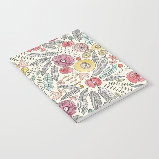 feather fleur watercolor Notebook