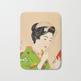 Goyō Hashiguchi -  Sexy Japanese Woman Applying Rouge (1920) Bath Mat | Artisticnude, Nudemodel, Sexyass, Nakedbody, Japanese Art, Sexywomen, Woodblock Print, Geisha, Buttstuff, Tastefulnude 