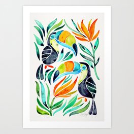 Tropical Toucans Art Print