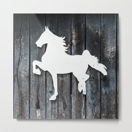 kentucky horse Metal Print | Horsebarn, Figure, Photo, Horsewoodcutout, Knotted, White, Homedecor, Farmhousedecor, Rotting, Old 