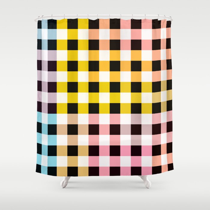 Colorful Checker 05 Shower Curtain