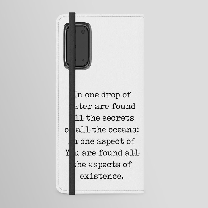 One drop of water - Kahlil Gibran Quote - Literature - Typewriter Print 1 Android Wallet Case