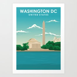Washington DC America Travel Poster Art Print
