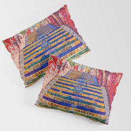 Rio de Janeiro, favela Eseadaria Selarron colorful painted stairway Brazil color landscape photographic photography / photograph Pillow Sham